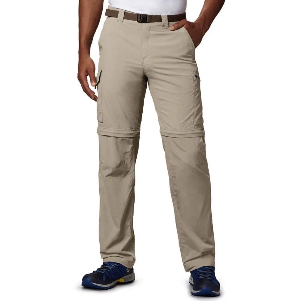 Columbia PFG khaki tan UPF nylon mesh convertible zip off pants/shorts small